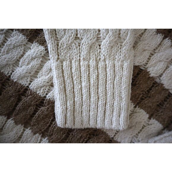 Pilcro x Anthropologie Women Sz M Neutral Oversized Longline Stitch Sweater - Picture 5 of 8